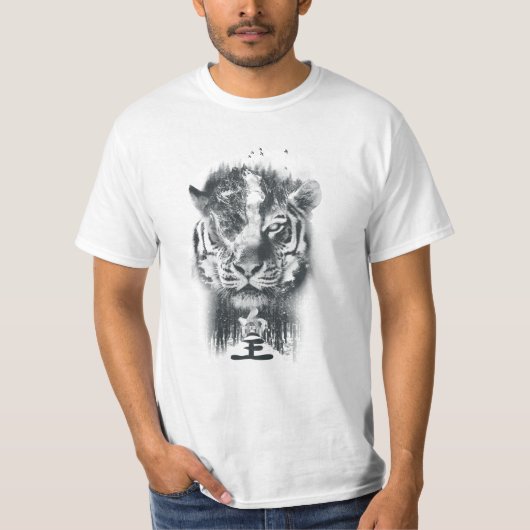 Tiger Design Double Exposed T-Shirt (Vorderseite)