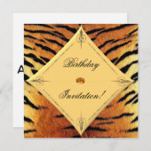 Tiger Design Geburtstag Einladung (Vorne/Hinten)