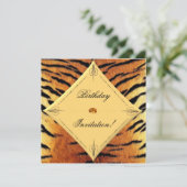 Tiger Design Geburtstag Einladung (Stehend Vorderseite)