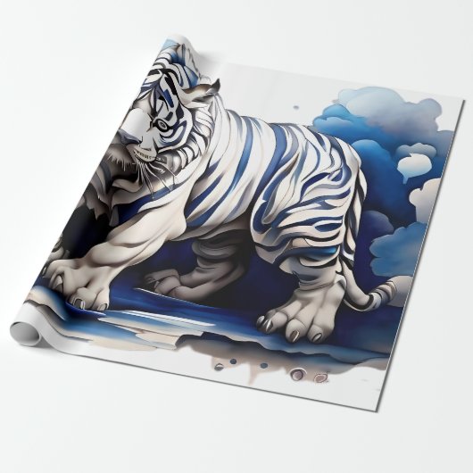 Tiger-Design Geschenkpapier (Ungerollt)