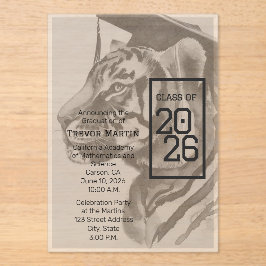 Tiger Design | Individuelle Abschluss-Einladungska Acryleinladungen