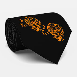 Tiger Design Orange/Black Team Mascot Necktie Krawatte
