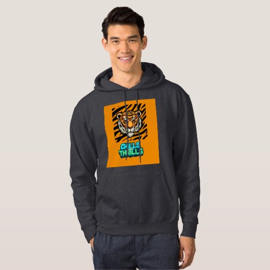 Tiger Design Print Hoodie (Vorne ganz)