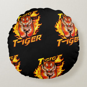 Tiger Design Round Throw Kissen