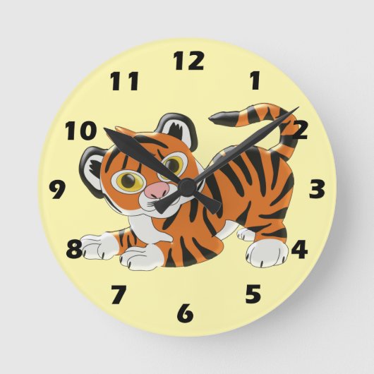 Tiger Design Runde Wanduhr (Vorderseite)