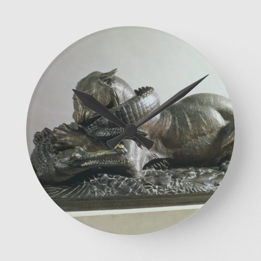 Tiger devouring an alligator, 1832 (bronze) runde wanduhr (Vorderseite)