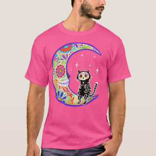 Tiger Dia de Los Muertos Skeleton Sugar Skull T-Sh T-Shirt