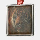 Tiger Digital Art Silbernes Ornament (Links)
