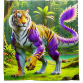 Tiger Dinosaur Duschvorhang (Vorderseite)