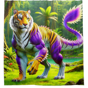 Tiger Dinosaur Duschvorhang