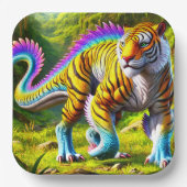 Tiger Dinosaur Pappteller (Vorderseite)