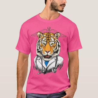 Tiger Doctor Vet Veterinary Animal Lover T-Shirt