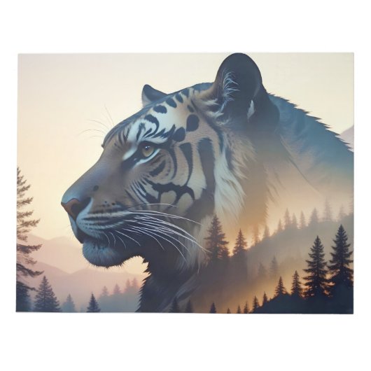 Tiger Doppelexposition Tierart Wildnis Notizblock (Vorderseite)