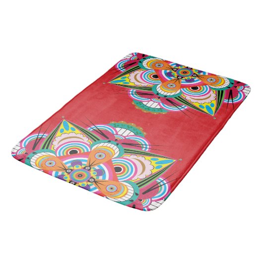 Tiger Dragon Mandala Bath Mat Badematte (Schrägansicht)