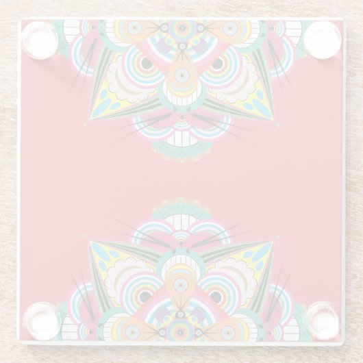 Tiger Dragon Mandala Glass Untersetzer (Rückseite)