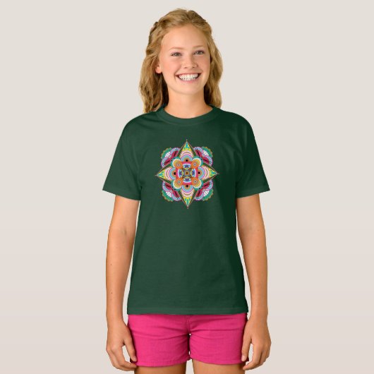 Tiger Dragon Mandala Kids T - Shirt (Vorne ganz)