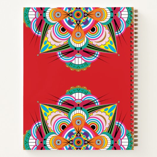 Tiger Dragon Mandala Notebook 8.5x11 Notizblock (Rückseite)