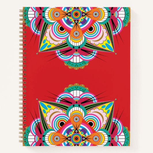 Tiger Dragon Mandala Notebook 8.5x11 Notizblock (Vorderseite)