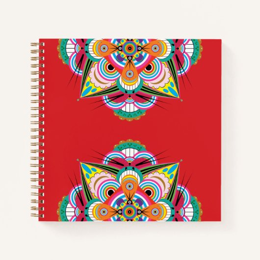 Tiger Dragon Mandala Notebook 8.5x8.5 Notizblock (Vorderseite)