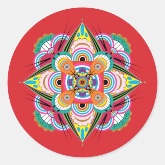 Tiger Dragon Mandala Stickers (Vorderseite)