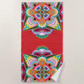 Tiger Dragon Mandala Strandtuch (Vorderseite)