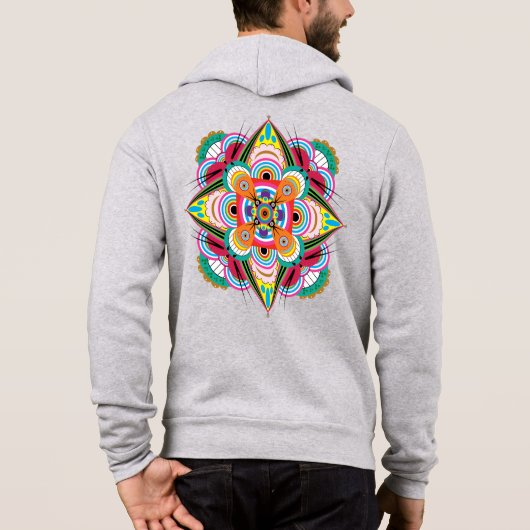 Tiger Dragon Mandala Unisex Zip Hoodie (Rückseite)