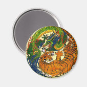 Tiger & Dragon Yin Yang Magnet (Vorderseite/Rückseite)