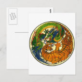 Tiger & Dragon Yin Yang Postkarte (Vorne/Hinten)