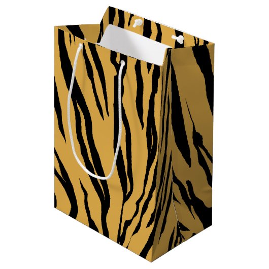 Tiger-Druck-Geschenk-Tasche Mittlere Geschenktüte (Vorderseite Schrägansicht)