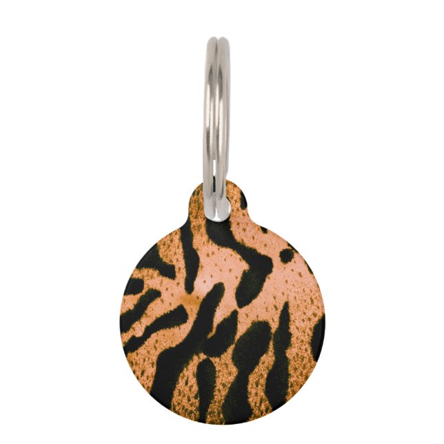 Tiger-Druck - Orange Haustiermarke (Vorderseite)