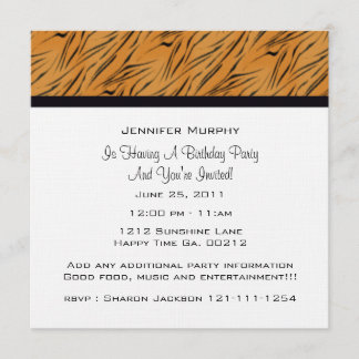 Tiger-Druck-Party Einladungen