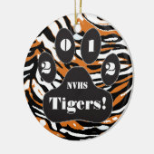 Tiger-Druck und Tatze Keramikornament (Links)