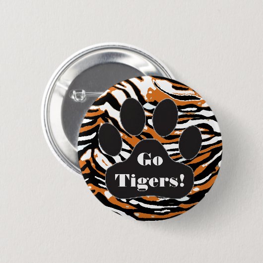 Tiger-Druck und Tatze-School-Geist Button (Vorne & Hinten)
