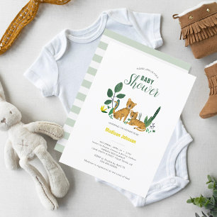 Tiger Dschungel Junge   Tier   Babyshower-Karte Einladung