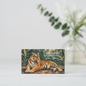 Tiger Dschungel Kunst QR Code Visitenkarte (Stehend Vorderseite)