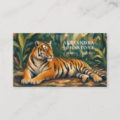 Tiger Dschungel Kunst QR Code Visitenkarte (Vorderseite)