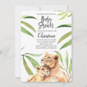 Tiger Dschungel Mama & Baby Eucalyptus Baby Dusche Einladung (Vorderseite)