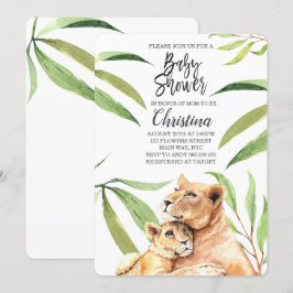Tiger Dschungel Mama & Baby Eucalyptus Baby Dusche Einladung