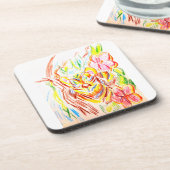 Tiger-Dschungel-Sommer Getränkeuntersetzer (Linke Seite)