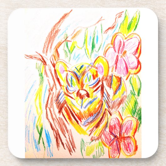 Tiger-Dschungel-Sommer Getränkeuntersetzer (Vorderseite)