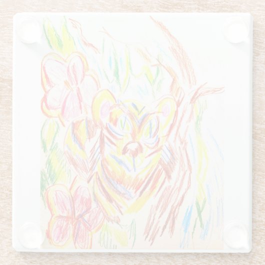 Tiger-Dschungel-Sommer Glasuntersetzer (Rückseite)