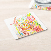 Tiger-Dschungel-Sommer Rechteckiger Pappuntersetzer (angewinkelt)