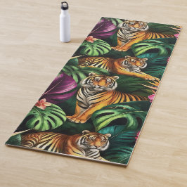 Tiger Dschungel-Träume Nahtloses Oberflächenmuster Yogamatte