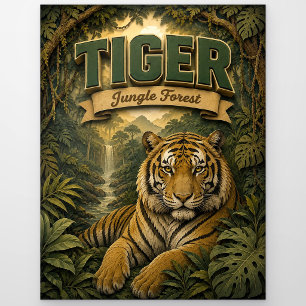 Tiger Dschungelwald POPCUT Postkarte
