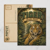 Tiger Dschungelwald POPCUT Postkarte (Vorne/Hinten)