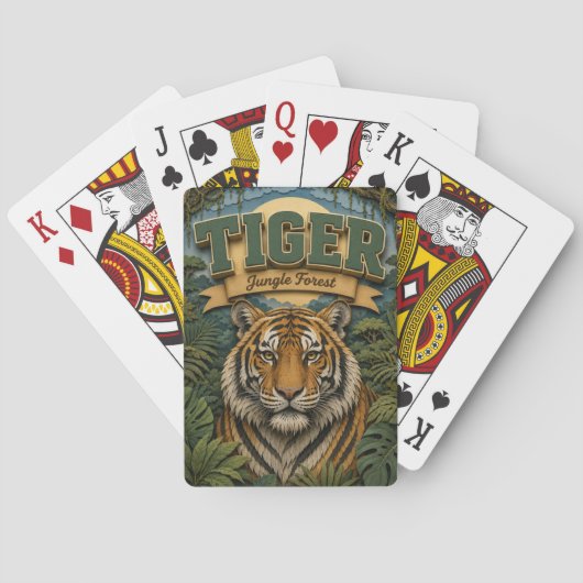 Tiger Dschungelwald POPCUT Spielkarten (Rückseite)