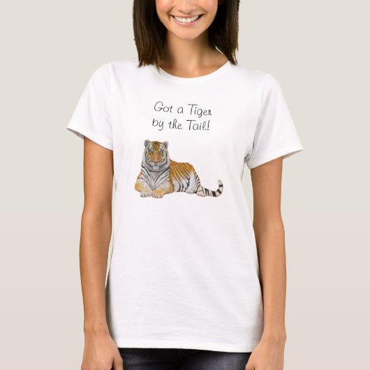 Tiger durch den Schwanz T-Shirt (Vorderseite)