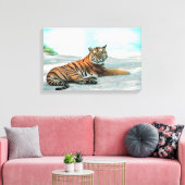 Tiger durch Fluss Leinwanddruck (Insitu (Wohnzimmer))