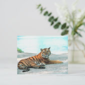 Tiger durch Fluss Postkarte (Stehend Vorderseite)