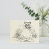 Tiger Eating Meat with Knife and Fork Postkarte (Stehend Vorderseite)